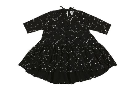 Kukukid AW17 Šaty s Dlhým Rukávom Black Constellation