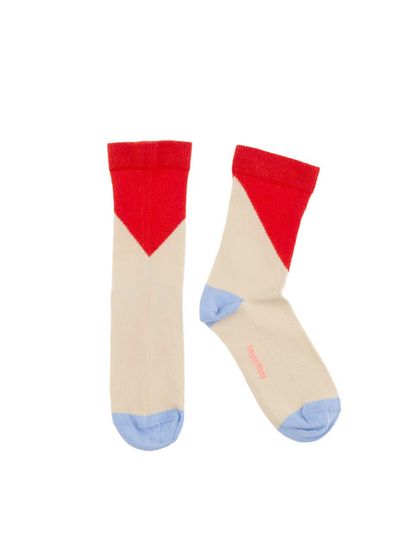 tinycottons SS18 Ponožky s geometrickým vzorom červené